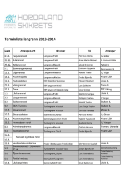 Terminliste langrenn 2013-2014