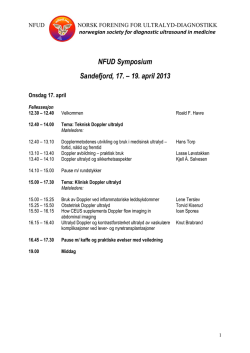 NFUD Symposium Sandefjord, 17. – 19. april 2013