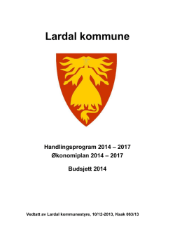 Handlingsprogram 2014-2017, Budsjett 2014 og