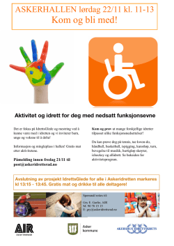 Invitasjon aktivitetsdag funksjonshemmede