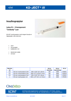 Insulinsprøyter KDM