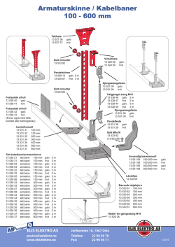 Armaturskinne / Kabelbaner 100 - 600 mm