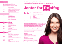 Invitasjonen til Jenter for Realfag i Stavanger