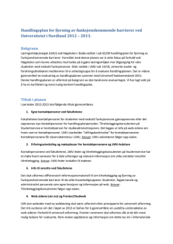 Handlingsplan - UiN - Universitetet i Nordland