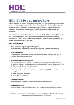 HDL-BUS Pro avansert kurs