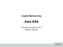 Presentation material from Capital Markets Day