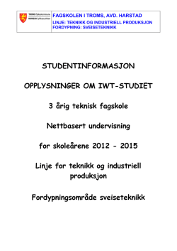 Informasjon til - Fagskolen i Troms, avd. Harstad