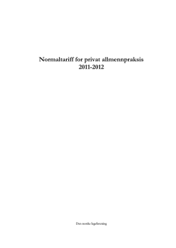 Normaltariff for privat allmennpraksis 2011-2012