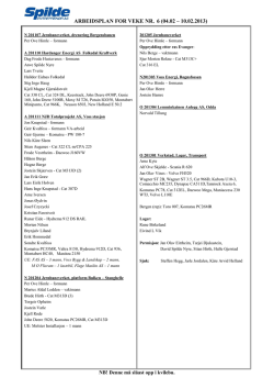 ARBEIDSPLAN FOR VEKE NR. 6 (04.02 – 10.02.2013)