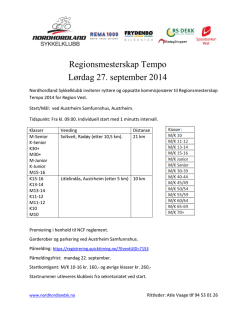 Regionsmesterskap tempo 2014 Innbydelse
