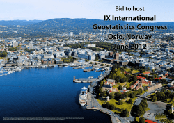 IX International Geostatistics Congress Oslo, Norway June 2012