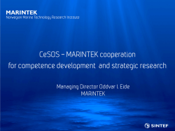 CeSOS – MARINTEK cooperation for competence
