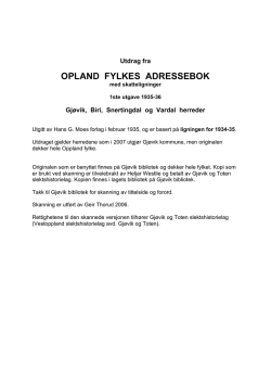 Opland fylkes adressebok 1935 - DIS