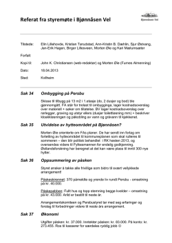 Referat styremøte 18.4.2013 - Startsiden for Bjønnåsen Vel