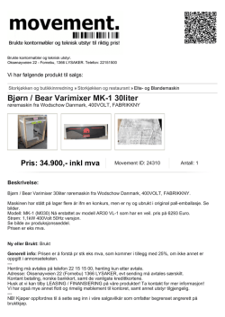 Bjørn / Bear Varimixer MK-1 30liter røremaskin fra