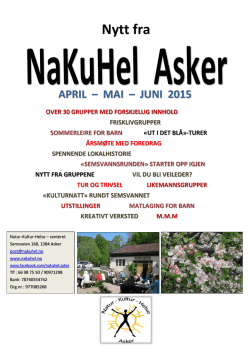 Her er program for april, mai og juni 2015 - Natur - Kultur