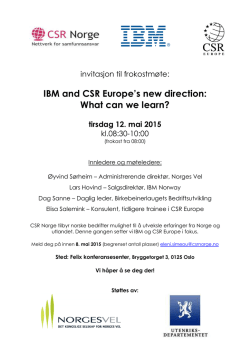 IBM and CSR Europe`s new direction: What can we