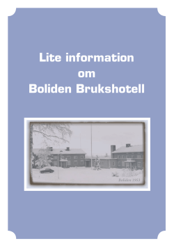 Lite information om Boliden Brukshotell