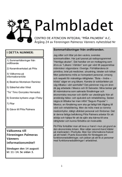 Palmbladet juli 2011 - Föreningen Palmeras Vänner