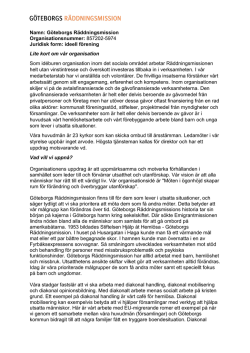 Effektrapport 2014 Göteborgs Räddningsmission