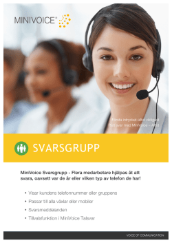 Minivoice Svarsgrupp Produktblad