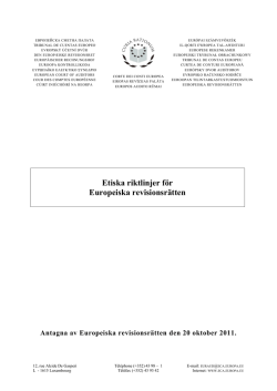 Etiska riktlinjer för Europeiska revisionsrätten