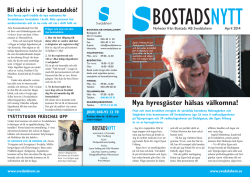 Bostadsnytt Nr 1/2014 - Bostads AB Svedalahem