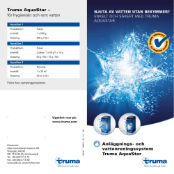 Anläggnings- och vattenreningssystem Truma AquaStar Truma