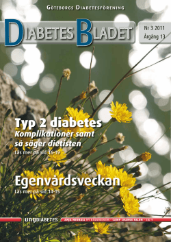 DiabetesBladet nr 3, 2011 - Göteborgs Diabetesförening