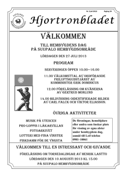 Hjortronbladet nr 2: 2013 - Vittangi Hembygdsförening