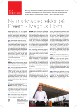 Ny marknadsdirektör på Preem - Magnus Holm