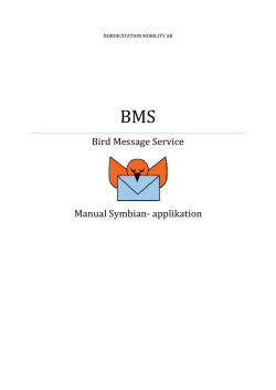Bird Message Service Manual Symbian- applikation