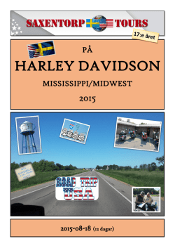 HARLEY DAVIDSON - Saxentorp Tours