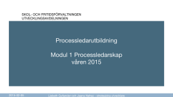 Processledarutbildning Modul 1 Processledarskap våren 2015