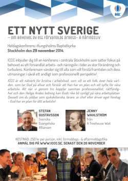 Inbjudan till ICCC dag i Stockholm 29/11