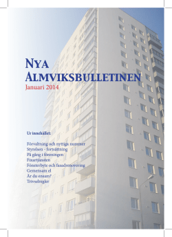 Januari 2014 - Bostadsrättsförening Malmöhus 22