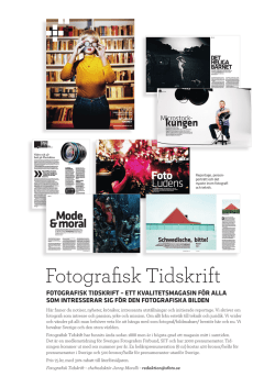 Presentation av Fotografisk Tidskrift