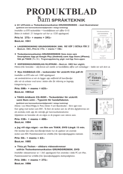 beställningsblankett och produktblad som PDF-fil - BAM