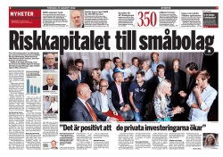 Läs hela artikeln från Dagens industri 23 augusti 2012
