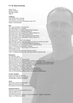 CV för Hans Qviström