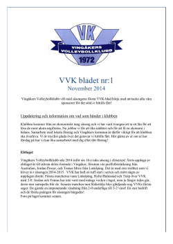 VVK bladet nr:1 - Vingåkers Volleybollklubb
