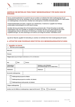 ansökan om befrielse från finskt medborgarskap för barn som är