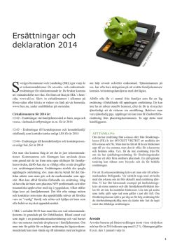 Ersättningar och deklaration 2014