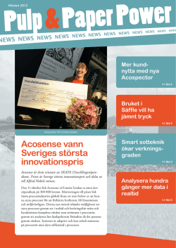 Pulp & Paper Power News hösten 2012, PDF, svenska