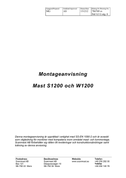 Montageanvisning Mast S1200 och W1200