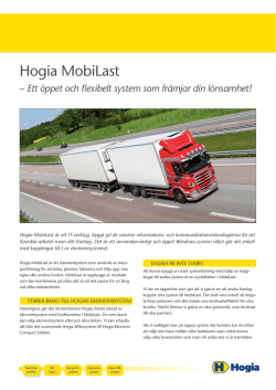 Hogia MobiLast, produktfolder - Hogia