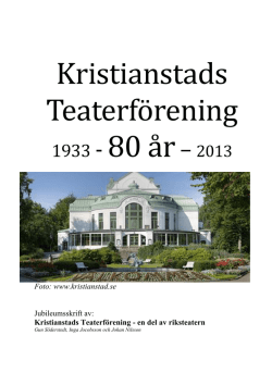 Kristianstad Teaterförening 80 år