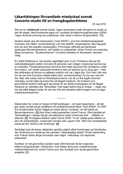 L&auml;kartidningen f&ouml;rvandlade misslyckad svensk Concerta