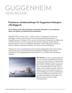 Finalisterna i arkitekturtävlingen för Guggenheim Helsingfors