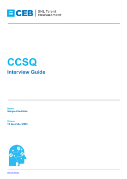 CCSQ Interview Guide